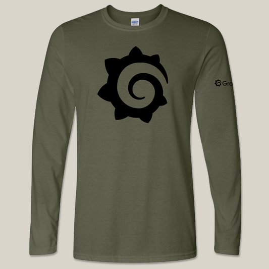 Stealth Green Long Sleeve Spiral T